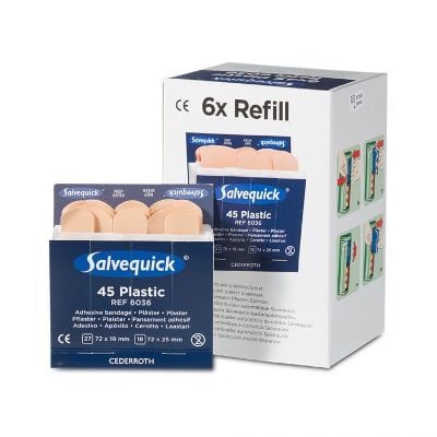 Salvequick 6pack - 6036 navulling PE pleisters 45 stuks