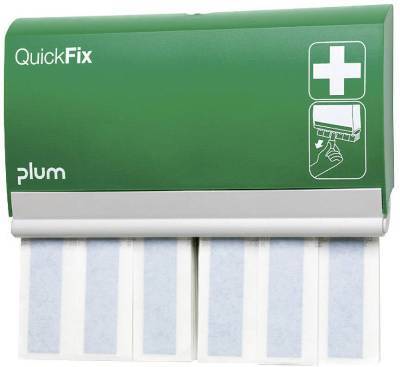 QuickFix pleisterdispenser incl. 2 vullingen blauw detecteerbare lange pleisters inhoud 60 stuks