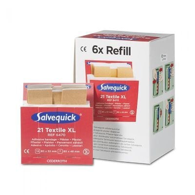 Salvequick 6pack - 6470 navulling textiel pleisters XL 21 stuks