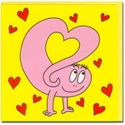 Barbapapa card Valentine heart yellow