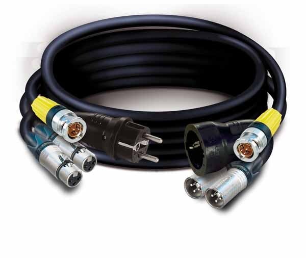 HYBRID Combi cable  C1069  Tasker  cable  2 x Digital audio + 1 x Tasker RG59 Flex with  Neutrik connectors .