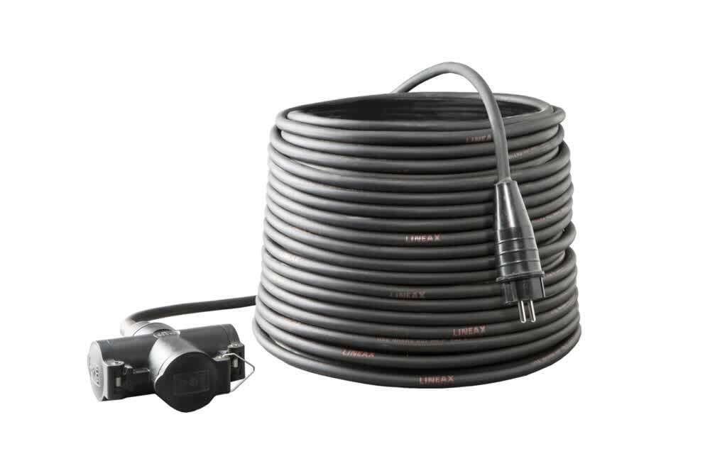 Power connection cable H07RN-F  with lid. Full of rubber. class I  . Schuko . CE. 3x,5mm²
