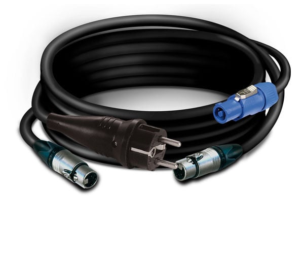Luidspreker kabel  Aktive PowerCON C283soft  DMX 1digitaal + 3x1,50 Stroom