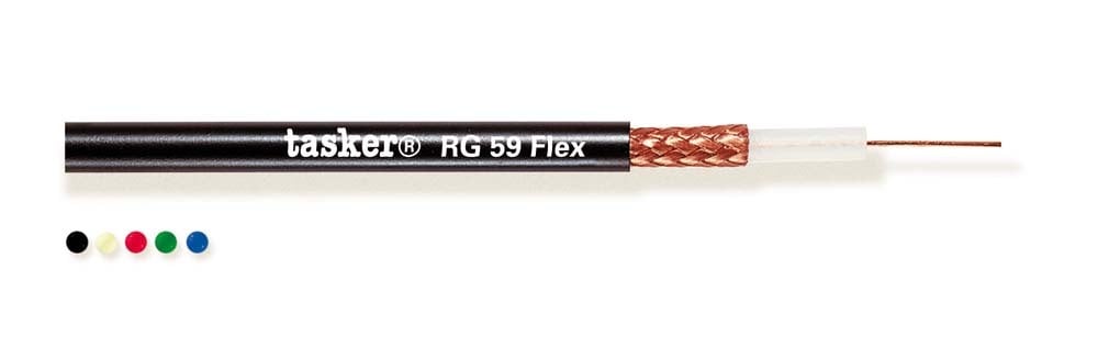 Coax cable 75 Ohm extra flexible<br />RG59Flex