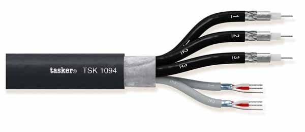 Video HD SDI + DMX-AES-EBU-Hybrid audio cable 3x75 Ohm + 2x2x0.14<br />TSK1094