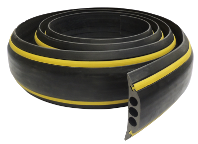 VOLGA  3x23J Gele banden Flexibele kabelbescherming (in rollen)met twee gele reflextie banden  van 2,5mtr  3 kanaal Ø23mm