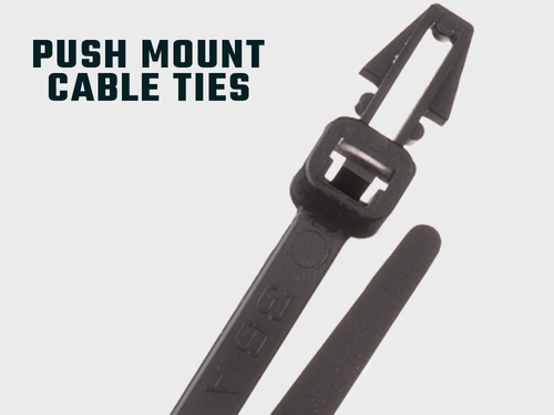 Push Mount Cable Ties lengte 17.8cm 50lb 22.7kg Black TPT7.00BK22
