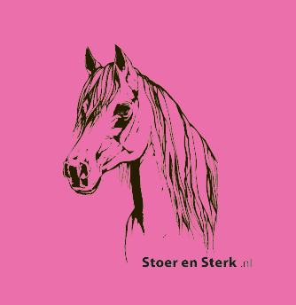 Regenpijp overall Roze met zwart paard
