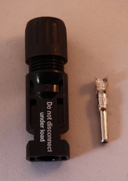 MC-4 stekker voor kabel 4-6mm2 (-) met buitendiameter 3 - 6mm
