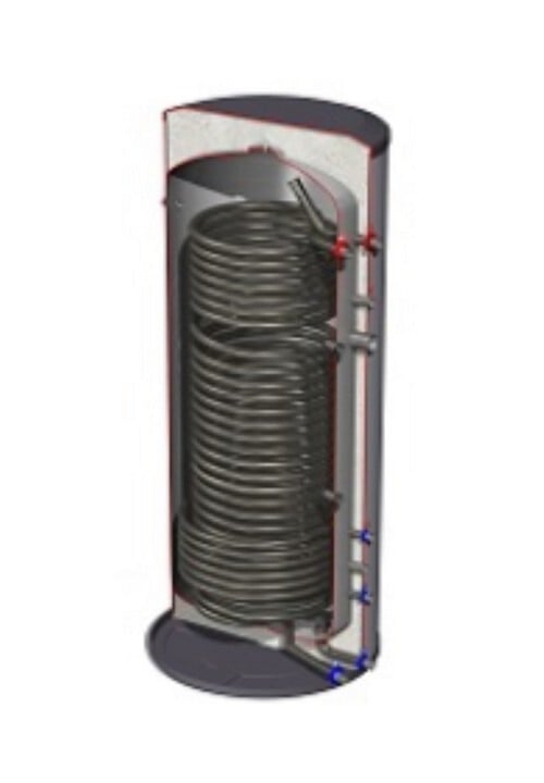 DJG solar + warmtepomp boiler-rvs-300L-2ww grijs