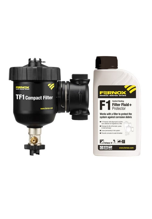 Fernox TF1 vuilafscheider 22mm met F1 Filter Fluid+Protector