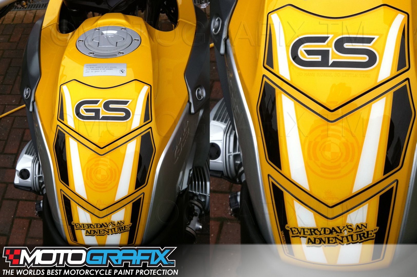 BMW R1200GS YELLOW Motorcycle Tank Pad Protector 2007?07--3D Gel