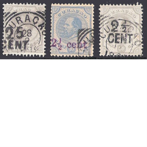 Curacao 1891 & 1895 hulpzegels