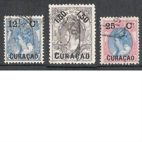 Curacao 1901-1902 overdruk in zwart