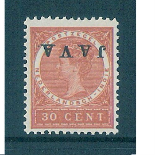 Nederlands Indië 1908 opdruk Java kopstaand