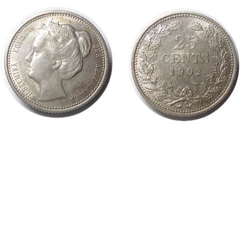 25 cent 1902  Koningin Wilhelmina