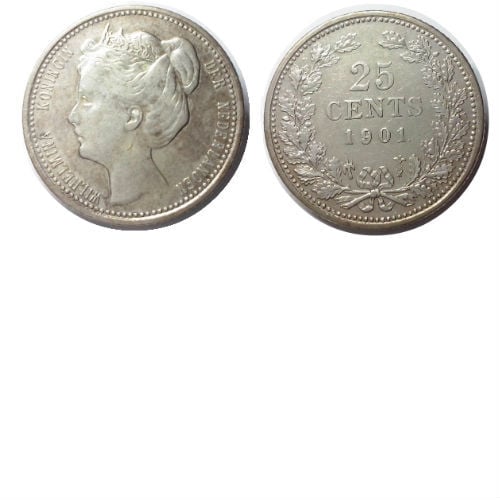 25 cent 1901 B  Koningin Wilhelmina