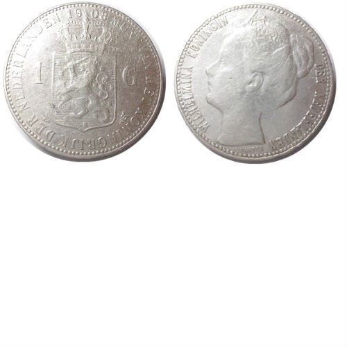 1 gulden 1908 Koningin Wilhelmina