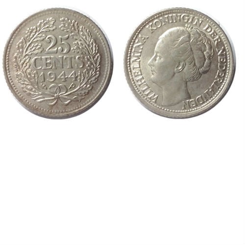 25 cent 1944 P Koningin Wilhelmina