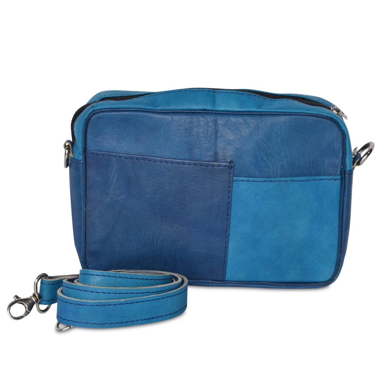 Ecologisch blauw leren Travelbag
