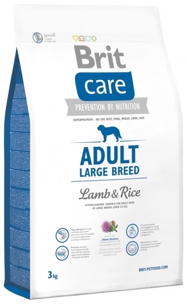 Brit care adult large breed >25 kg lam&rijst hypo-allergeen 3kg
