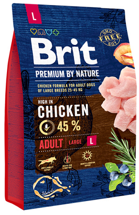 Brit premium by nature adult Large 45% kip! 3kg