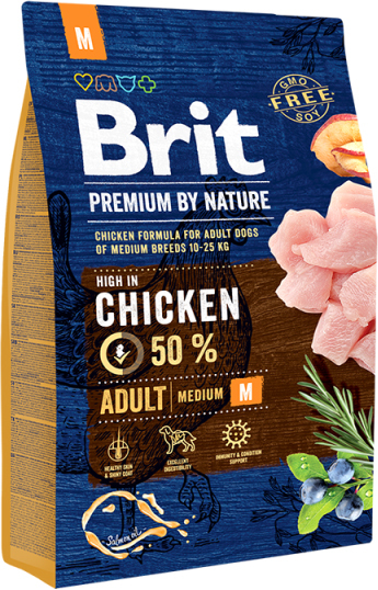 Brit premium by nature adult Medium 50% kip! 3kg