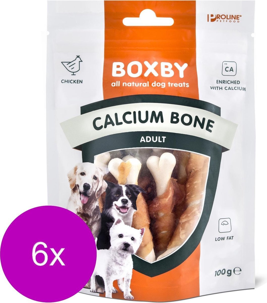 ACTIE Proline Boxby Calcium Bone Beender&Calcium - Hondensnacks - 6 x 100 g