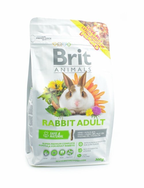 actieprijs Brit animals rabbit adult complete 300 gram proefverpakking