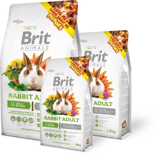 actieprijs Brit animals rabbit adult bundelprijs 3 + 1,5kg + 300 gram gratis
