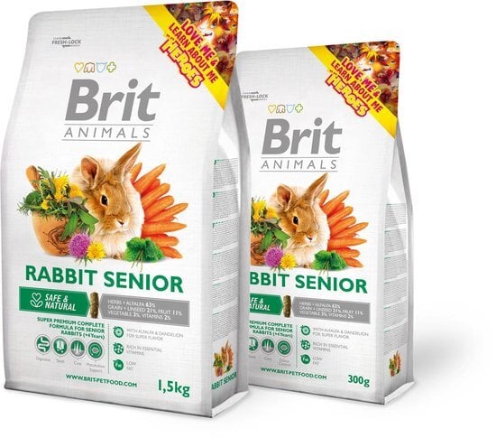 actieprijs Brit animals Rabbit senior complete 1,5k g+ 300 gram gratis