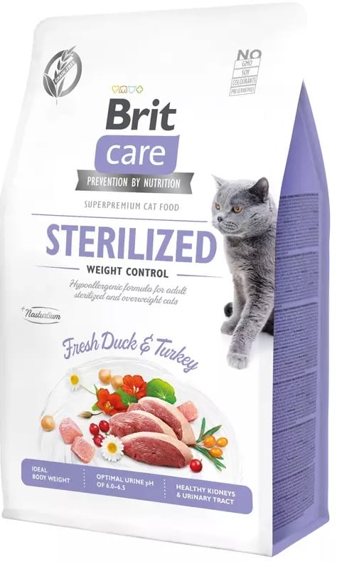 Brit Care Cat graanvrij gesteriliseerd en gewichtsbeheersing 400 gram