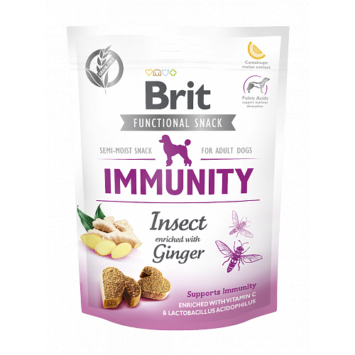 Brit care hond functionele snack Immunity Insecten verrijkt met gember 150g