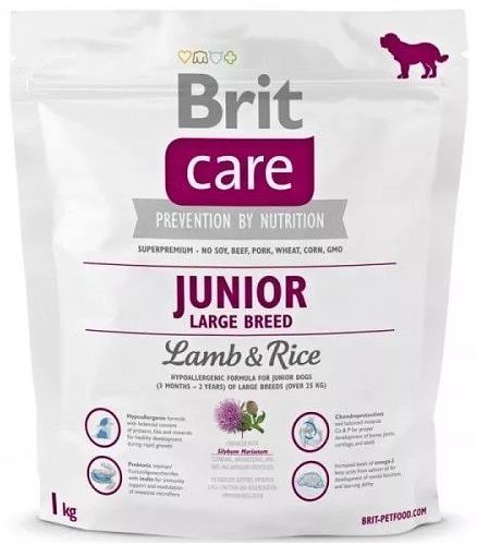 Brit care junior large breed >25kg lam&rijst hypo-allergeen 1kg