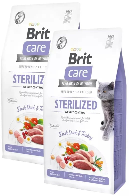 Brit Care Cat graanvrij gesteriliseerd en gewichtsbeheersing 2 x 7 kg