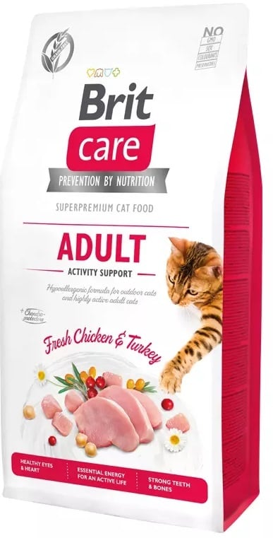 Brit care cat graanvrij activity support voor volwassen kat 7kg