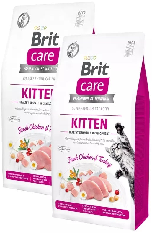 Brit Care Cat Grain-Free Kitten Gezonde groei en ontwikkeling 2x7kg