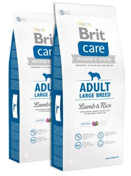 Brit care adult large breed lam&rijst hypo allergeen (2x12kg) + bonus