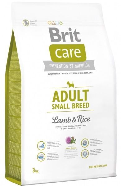 Brit care adult small breed 1-10 kg lam&rijst hypo allergeen 3kg