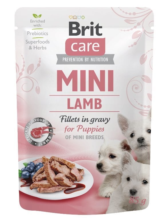 Chewies Keuze Brit care mini puppy lam pouches 85gram **tijdelijk niet leverbaar