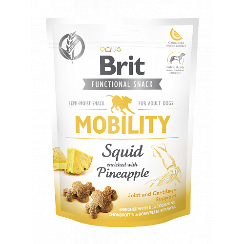 Brit Care hond functionele snack Mobility Squid verrijkt met ananas 150g