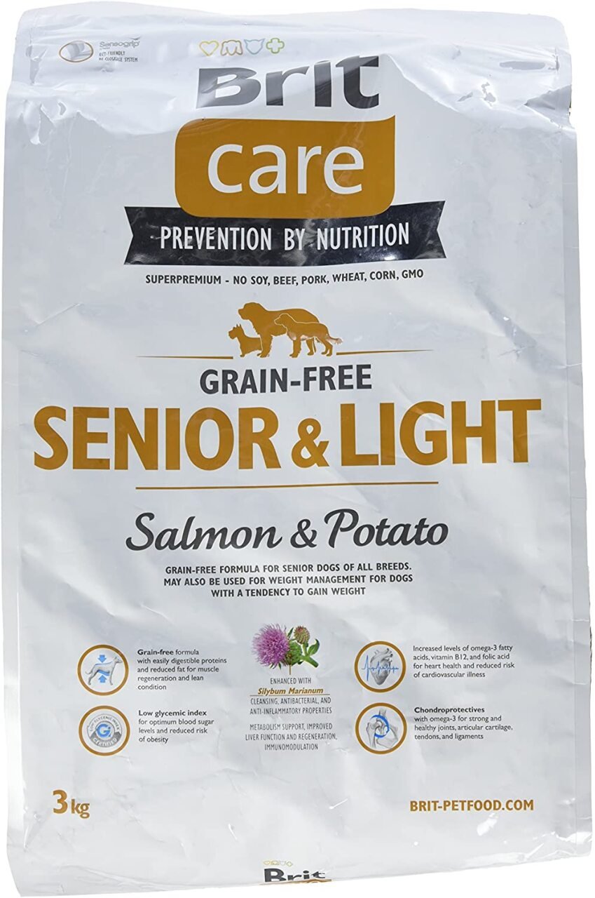 Brit care graanvrij senior&light Zalm&Aardappel hypo allergeen 3kg