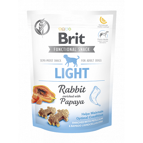 Brit care hond functionele snack light konijn verrijkt met Papaja 150 g