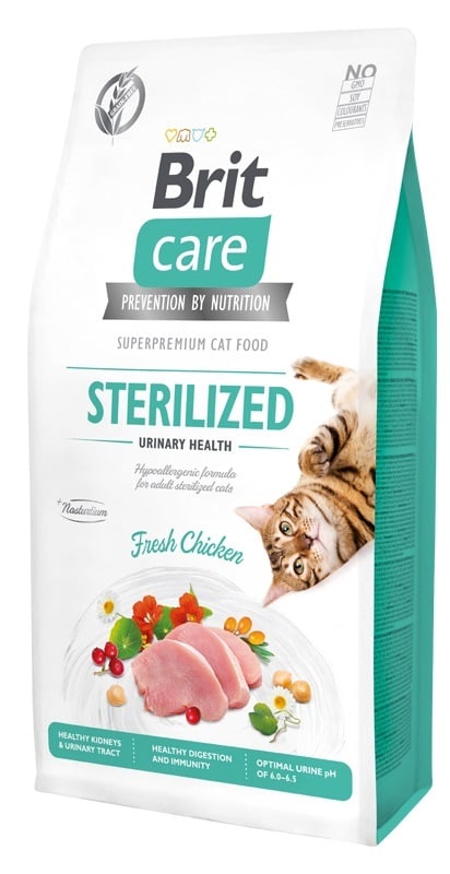 Brit care cat graanvrij sterilized urinary health 7 kg + gratis kattenbakvulling 5kg twv €7,95 (vanaf €4,00)