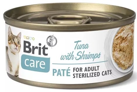 Brit care pate sterilised tonijn en garnalen adult 70gram