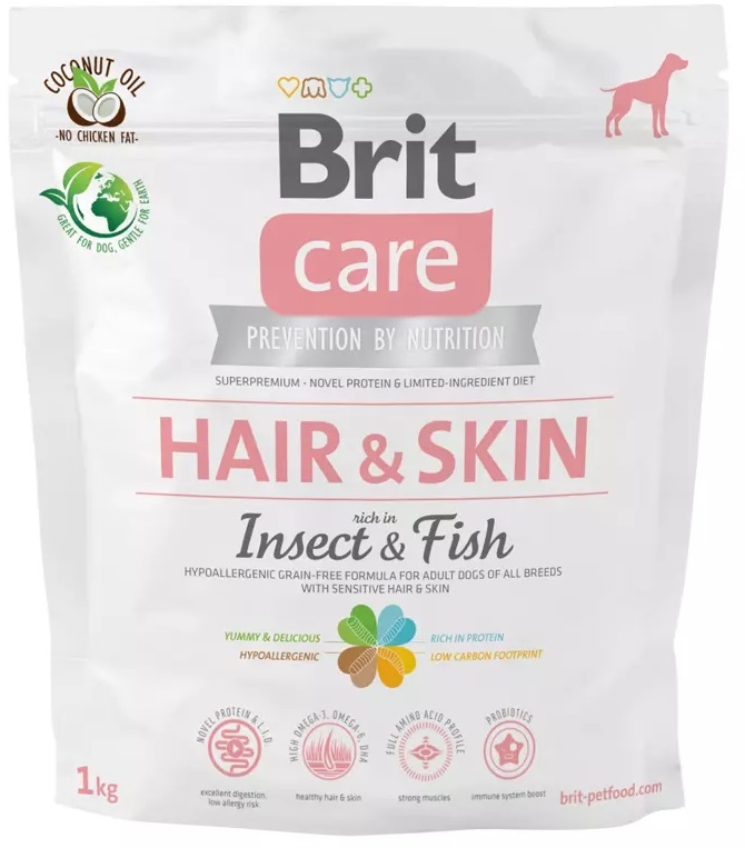 Brit care hair & skin insect&fish 1kg probeerverpakking