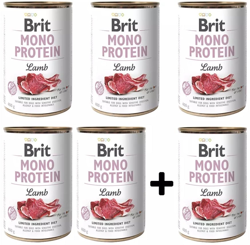 Brit mono protein Lamb 400 gram 5+1 gratis
