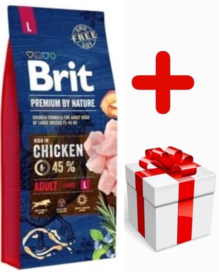 Brit premium by nature adult Large 45% kip 15kg + bonus (vanaf €11,95)