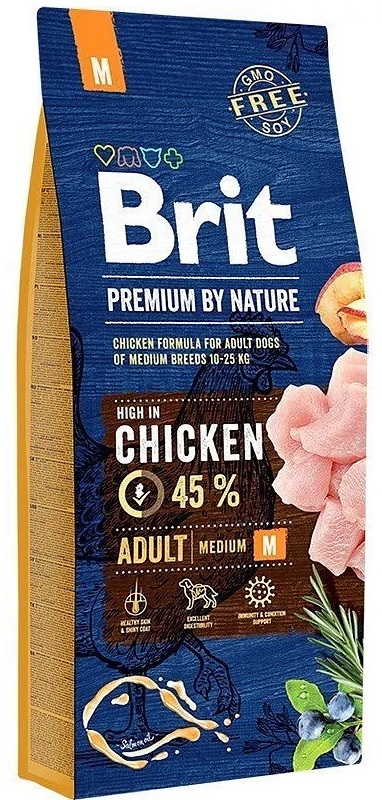Brit premium by nature adult Medium 45% kip! 8kg nu €19,95!