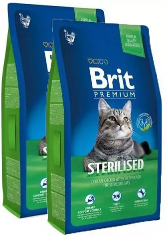 Brit premium kat sterilised 2 x 8kg